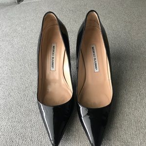 Manolo Blahnik black patent heels